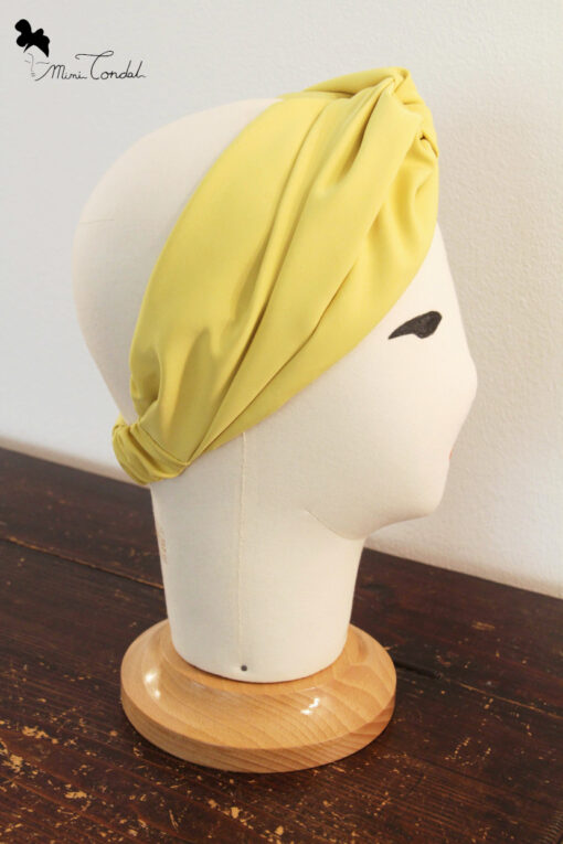 Fascia per capelli con nodo frontale color giallo, Mimi Condal