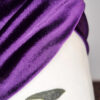 Fascia turbante velluto viola, nodo frontale