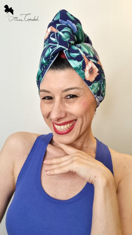 Turbante spiaggia lycra fiori, Mimi Condal