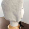 Cuffia in pelliccia sintetica grigia con fiocco in velluto, Mimi Condal