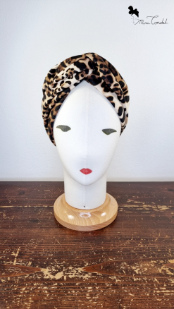 Fascia per capelli in neoprene leopardato, Mimi Conda