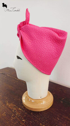 Turbante stile vintage che si annoda in tessuto fucsia, Mimi Condal