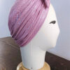 Turbante rosa in lycra rosa con effetto pitonato, Mimi Condal