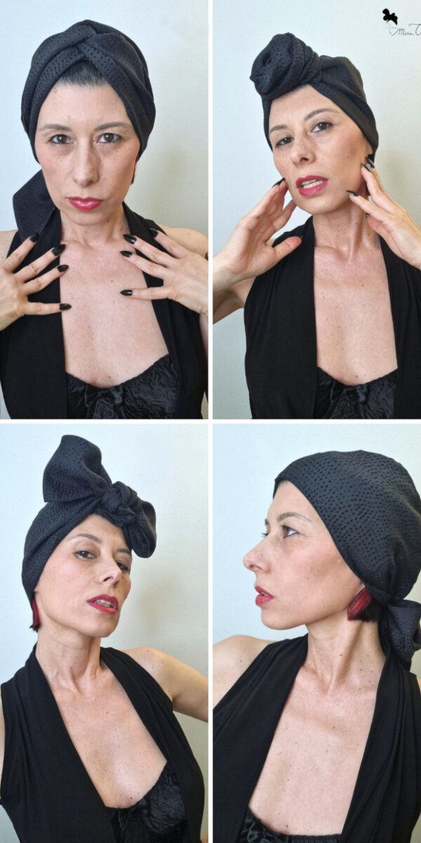 I vari modi in cui si puó annodare il turbante preformato All in one, Mimi Condal