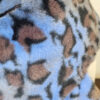 Cappello stile aviatore, con paraorecchie, in pelliccia sintetica leoparda. Mimi Condal.