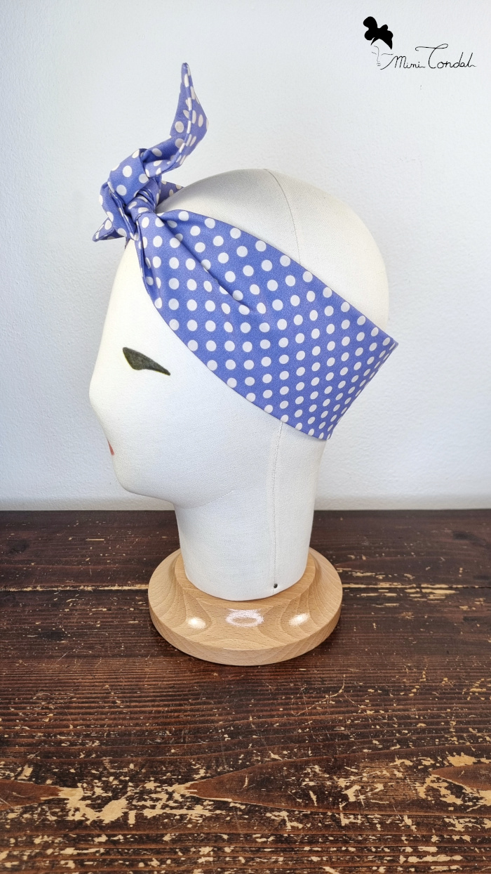 Fascia viola a pois bianchi in stile vintage pin up, Mimi Condal