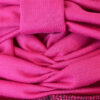 Turbante classico fucsia in viscosa, passante frontale ed arricciatura posteriore, Mimi Condal