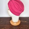 Turbante classico fucsia in viscosa, passante frontale ed arricciatura posteriore, Mimi Condal