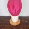 Turbante classico fucsia in viscosa, passante frontale ed arricciatura posteriore, Mimi Condal
